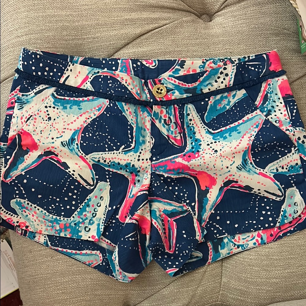Lilly Pulitzer Pink and Blue starfish Shorts, 00